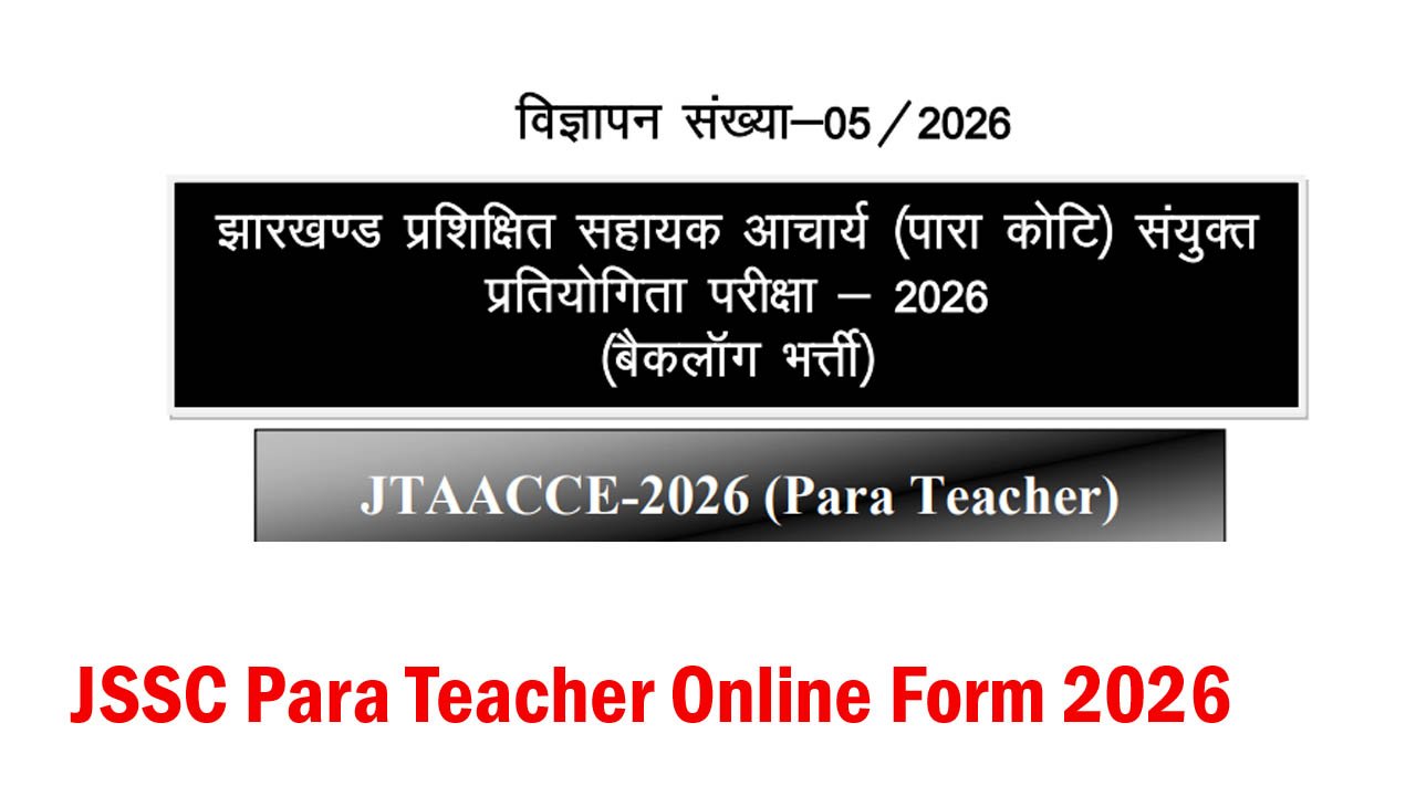 JSSC Para Teacher Online Form 2026