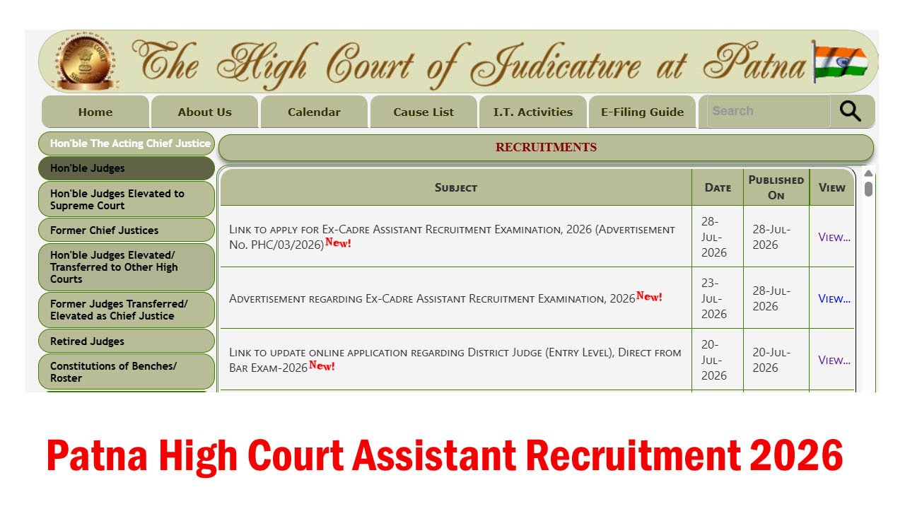 Patna High Court Assistant Recruitment 2026