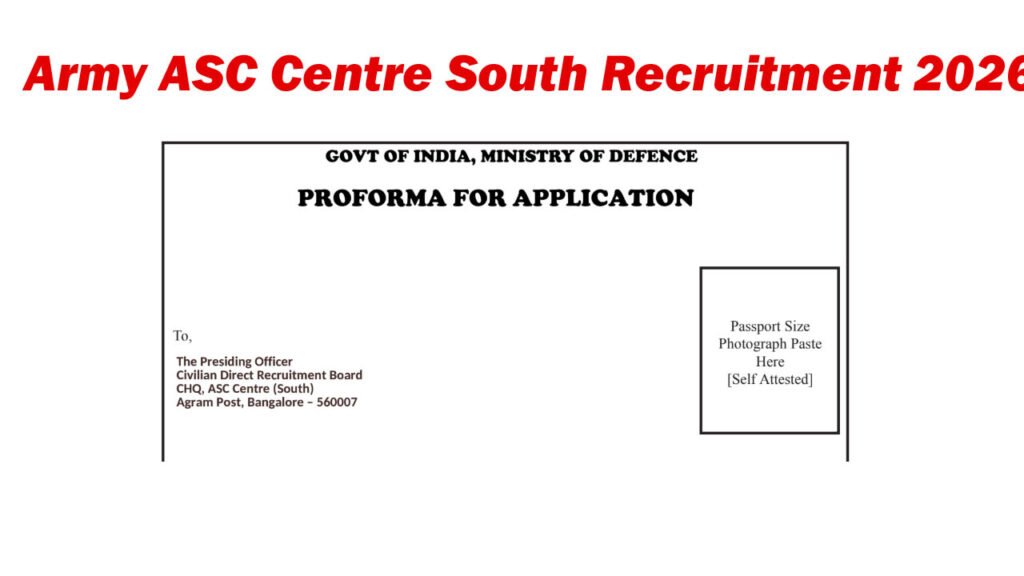 Army ASC Centre South Recruitment 2026