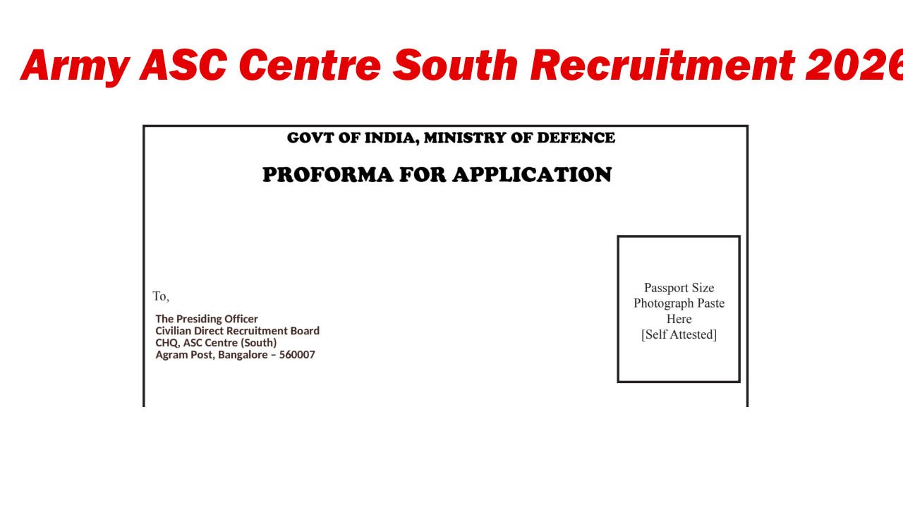 Army ASC Centre South Recruitment 2026