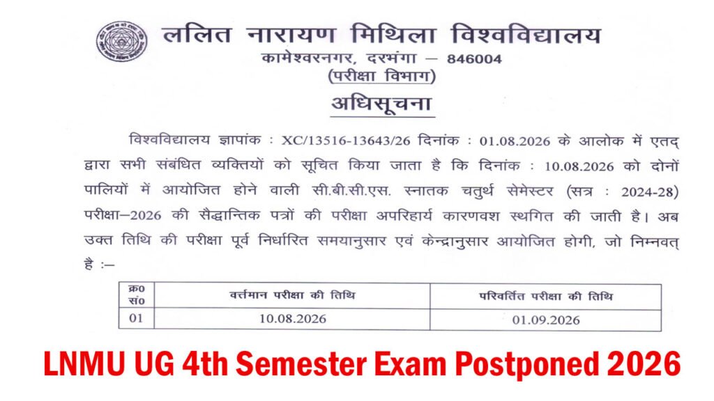 LNMU UG 4th Semester Exam Postponed 2026